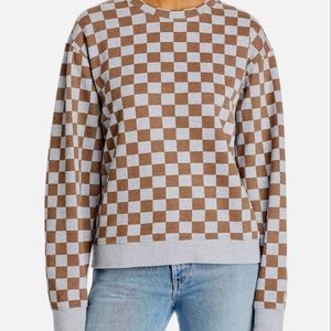 KULE Raleigh The Check Sweatshirt in Heather/Latte, M, VGUC